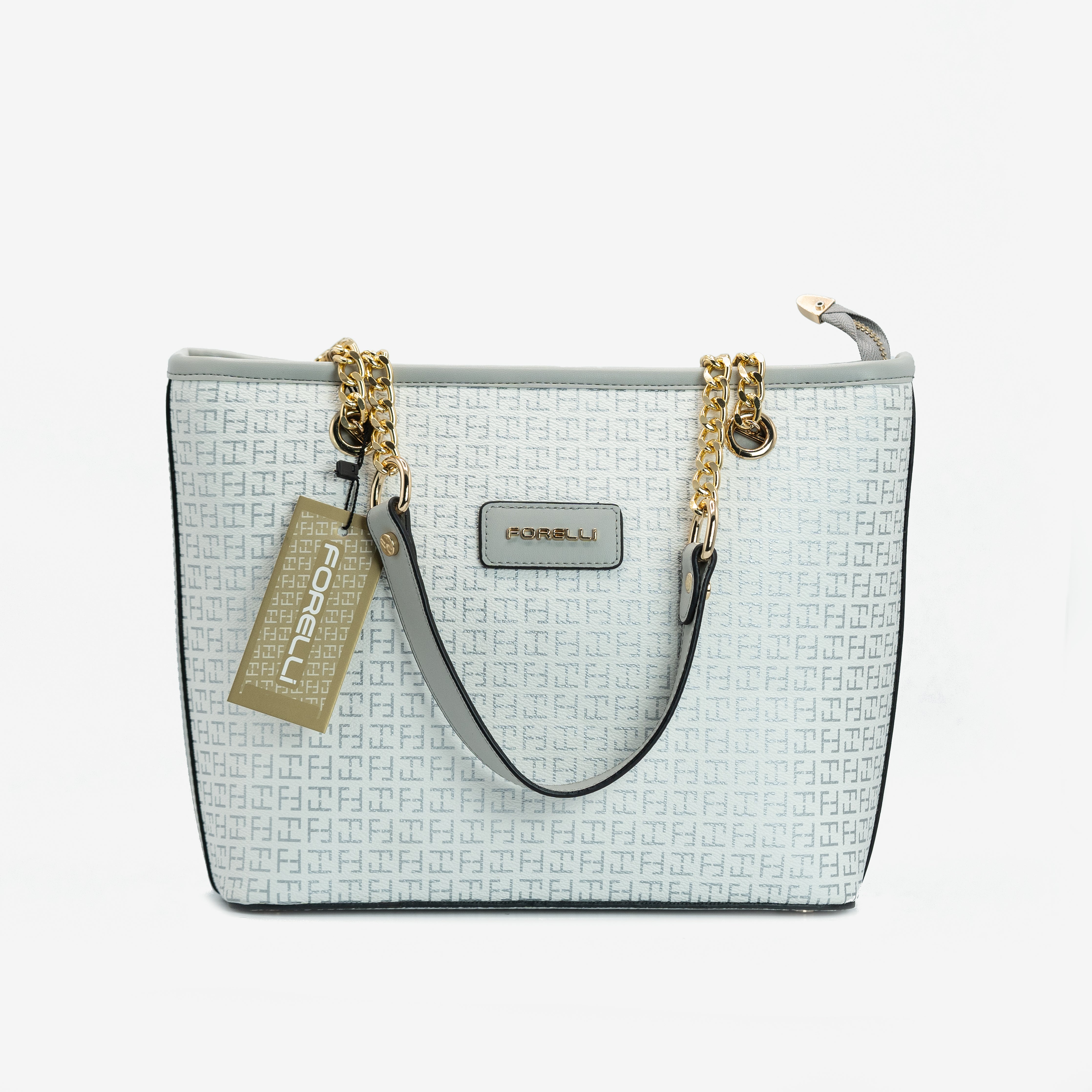 4A03 Forelli-Chain Strap White Large Women's Bag
