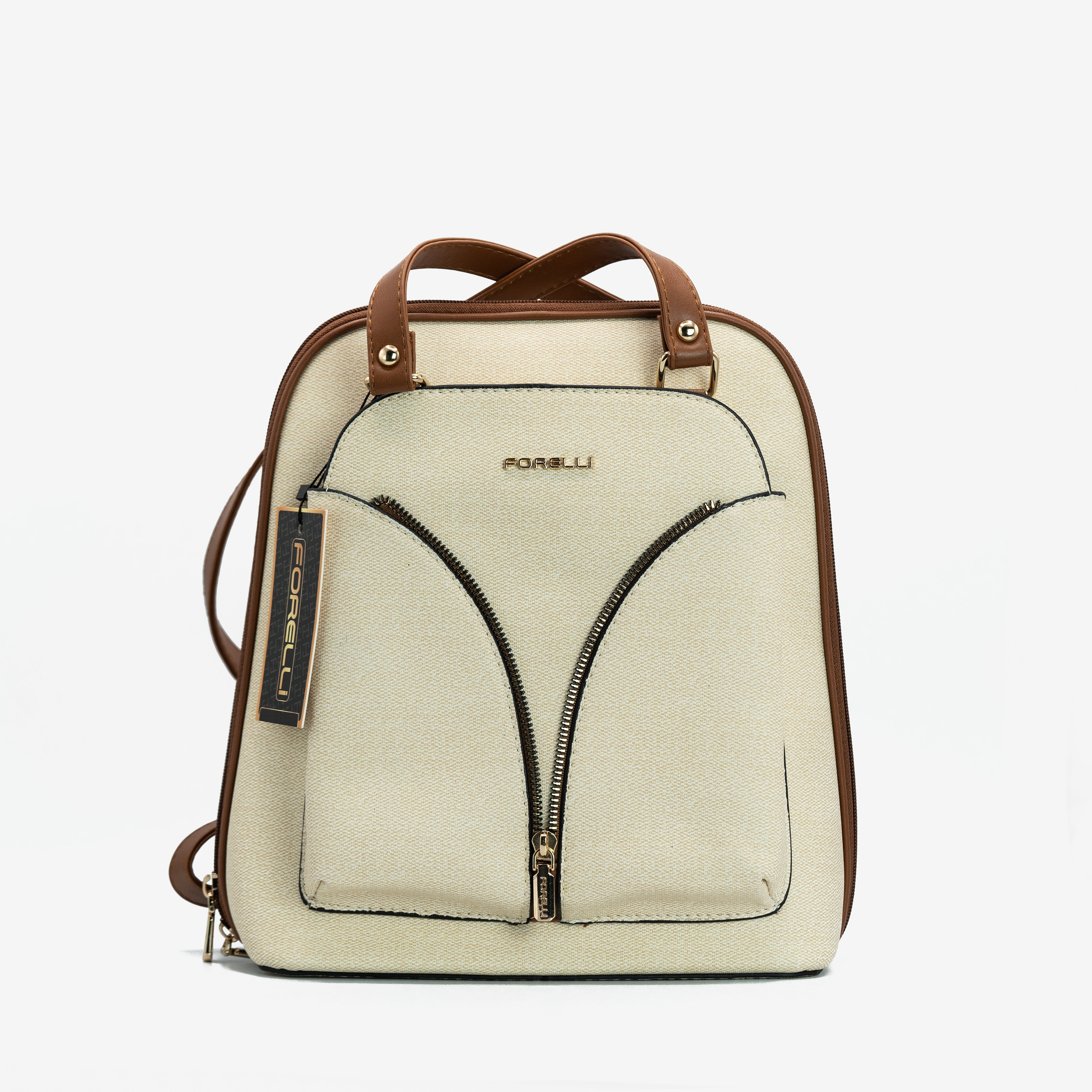 4A74 Forelli-Denim Cream Backpack