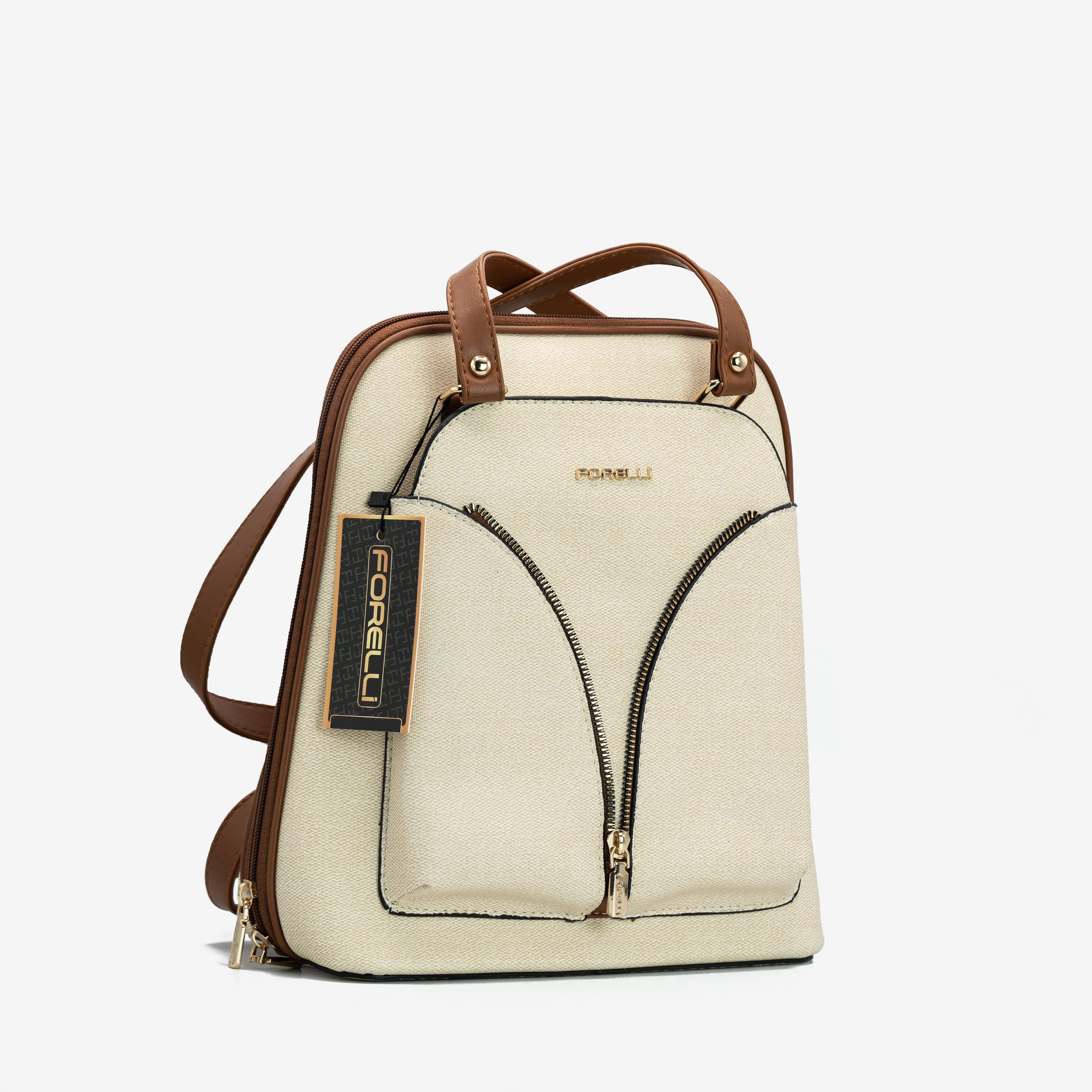 4A74 Forelli-Denim Cream Backpack