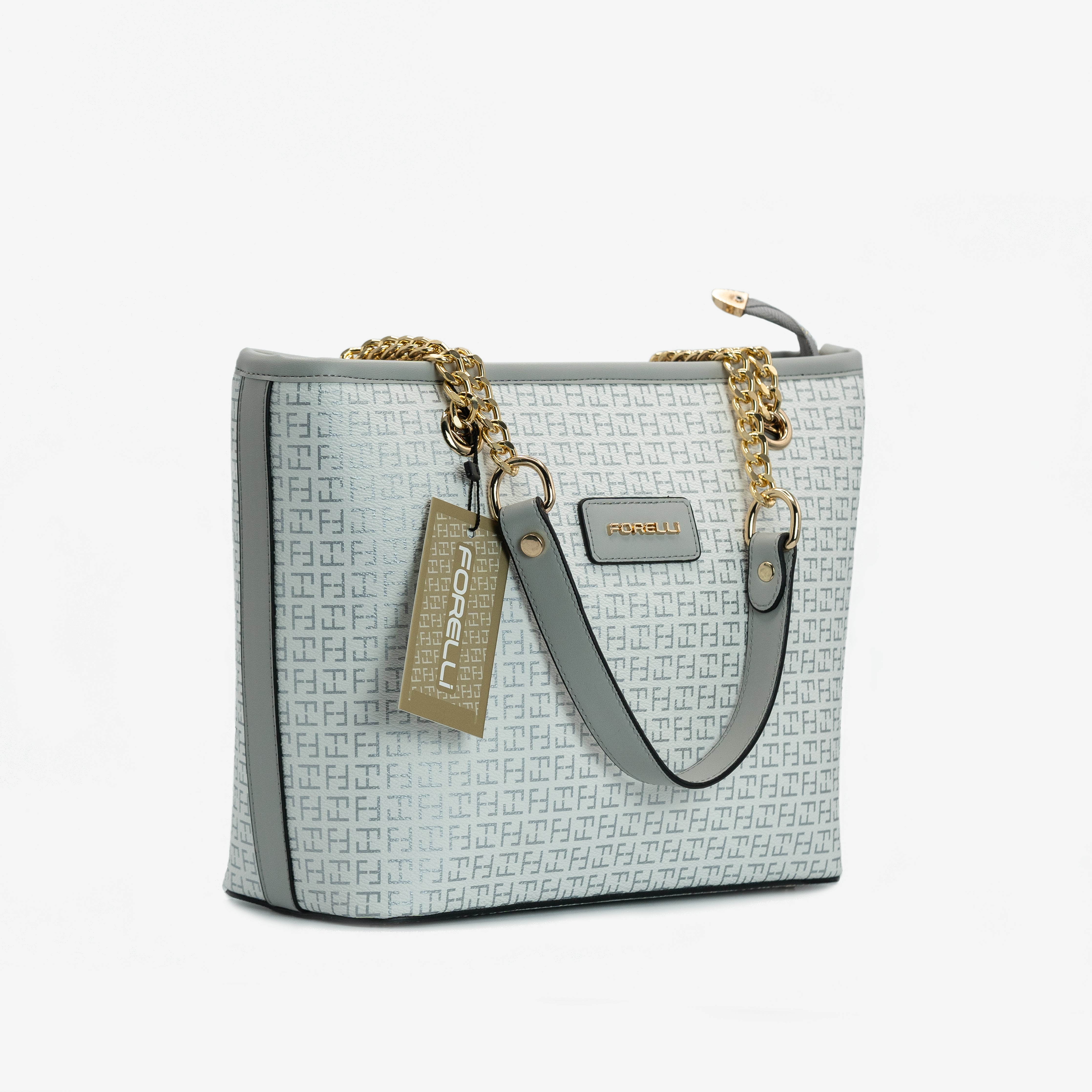 4A03 Forelli-Chain Strap White Large Women's Bag